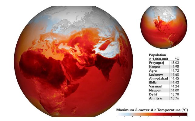 mapa ola de calor india