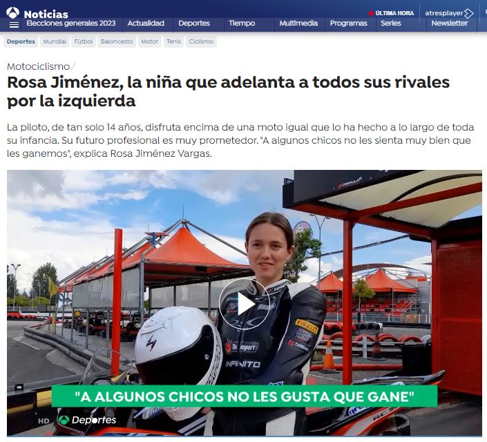 Reportaje de 'Rosita' en Antena 3 Deportes