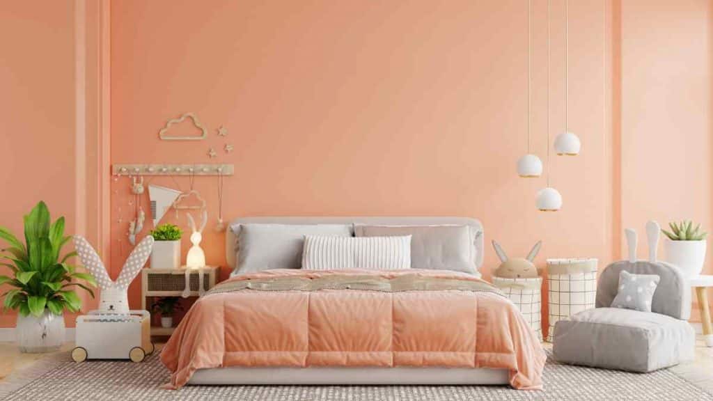 dormitorio en Peach Fuzz