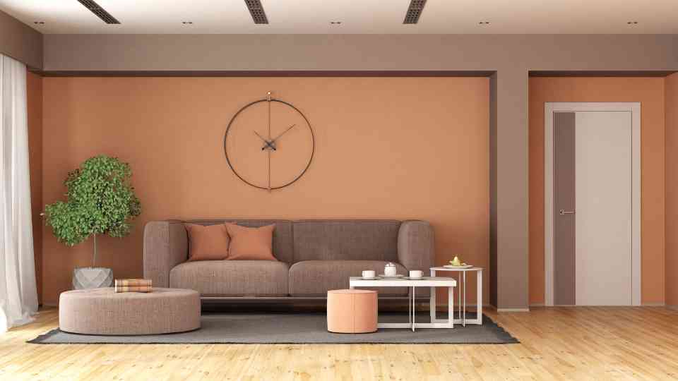 pared en peach fuzz - diseño de interiores