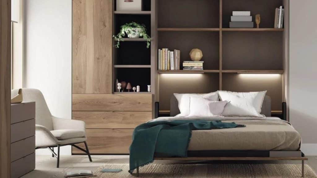 Cama abatible en vestidor de JJP, proveedor Grupo Index