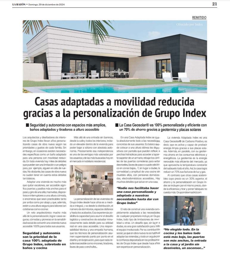 La Razón - Casas adaptadas a movilidad reducida gracias a la personalización Index