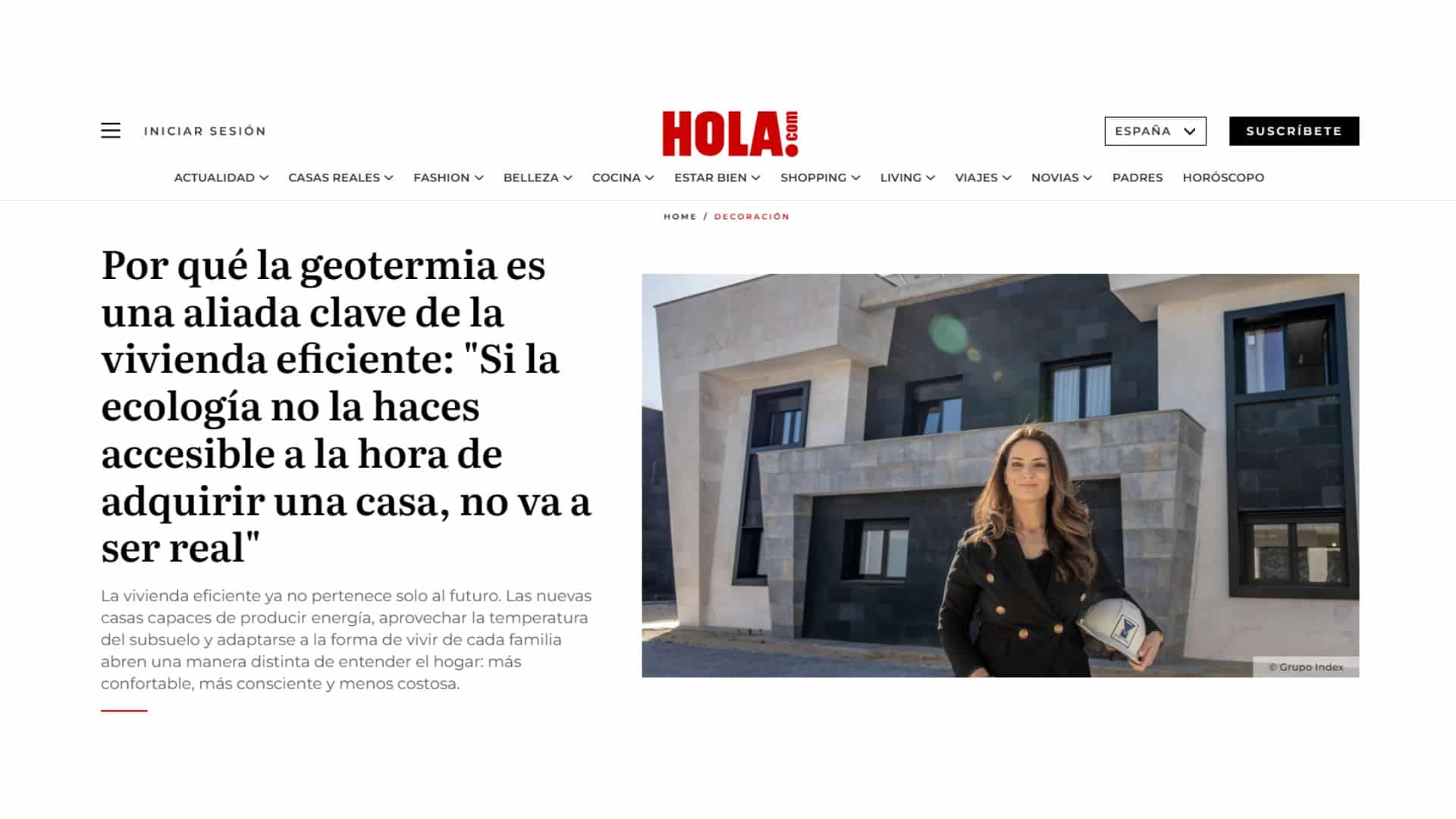 Lee más sobre el artículo La eficiencia de tu Casa Geosolar® en la revista ¡Hola!