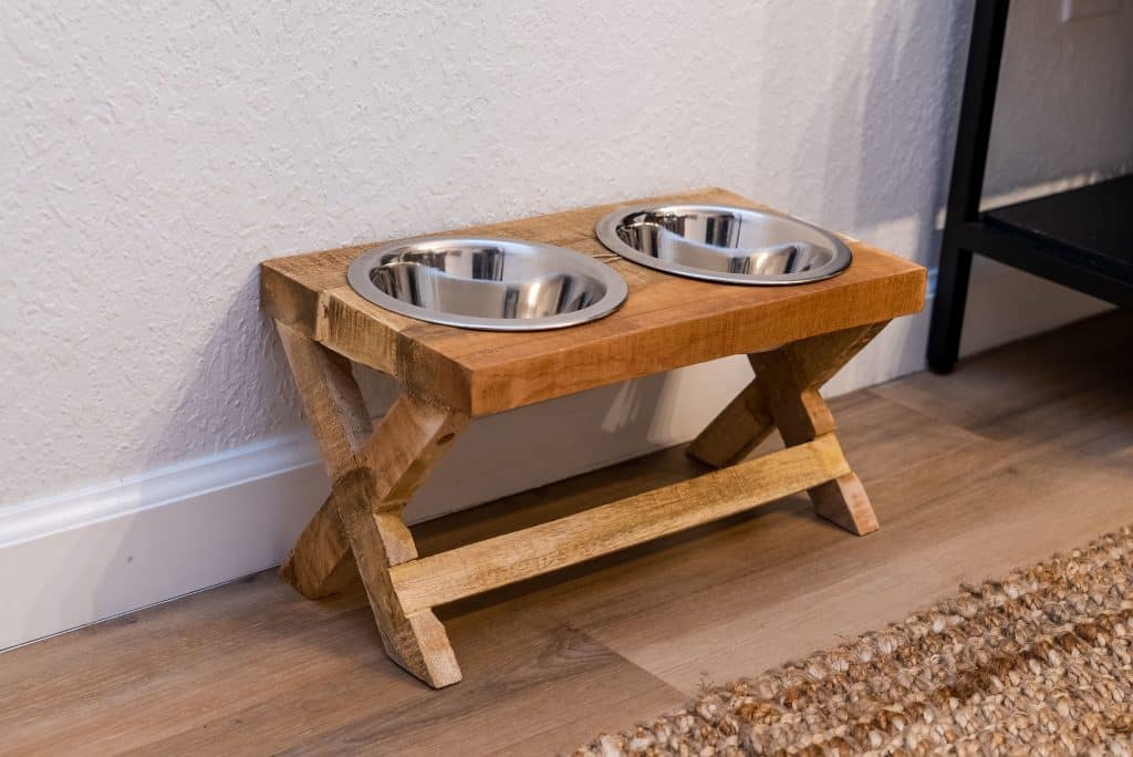 dos cuencos de acero para perros